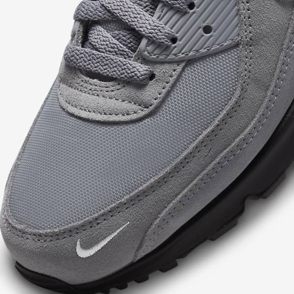 Nike Air Max 90 Men's Sneakers Grey / Light Blue / Metal Silver / Black | NK185CAG