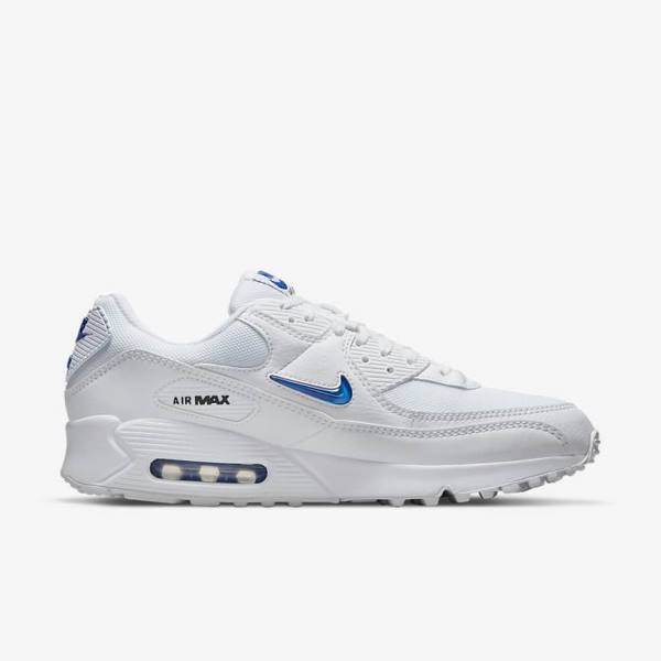 Nike Air Max 90 Men's Sneakers White / Black / Royal | NK405YLO