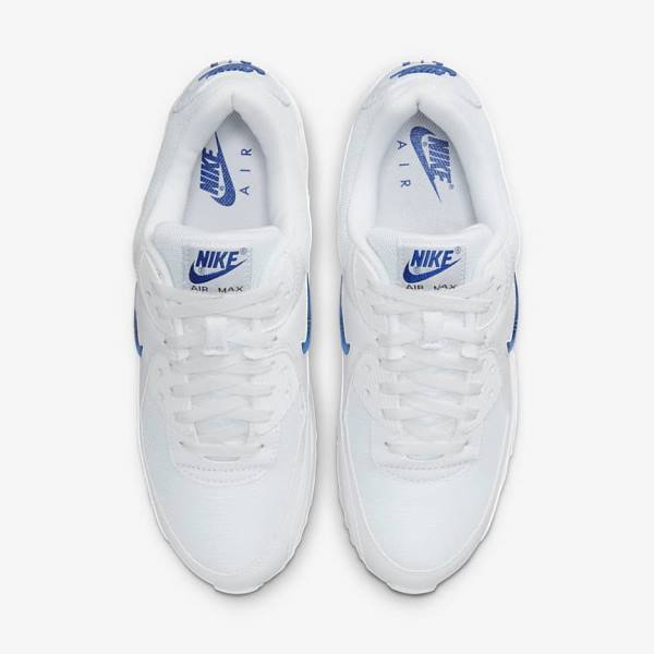 Nike Air Max 90 Men's Sneakers White / Black / Royal | NK405YLO