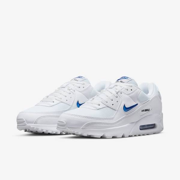 Nike Air Max 90 Men's Sneakers White / Black / Royal | NK405YLO