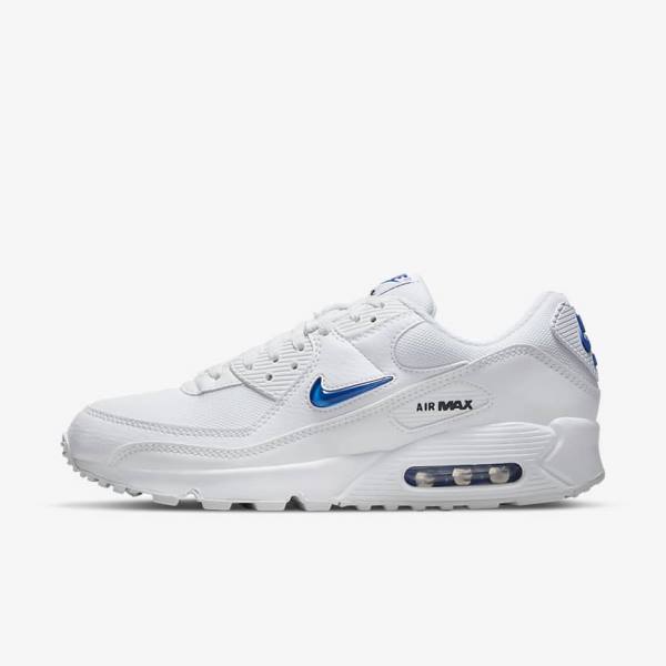 Nike Air Max 90 Men\'s Sneakers White / Black / Royal | NK405YLO