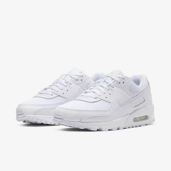 Nike Air Max 90 Men's Sneakers White / Grey / White | NK638XFZ