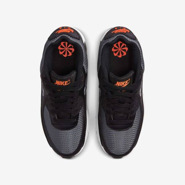 Nike Air Max 90 Older Kids' Sneakers Black / Orange / Grey / White | NK825LVA