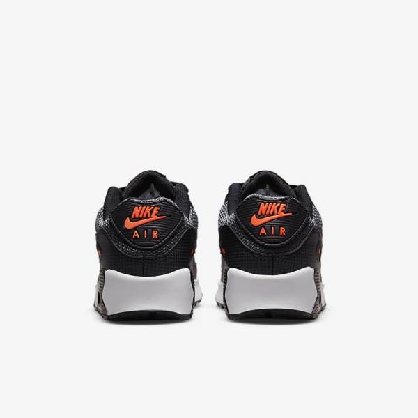 Nike Air Max 90 Older Kids' Sneakers Black / Orange / Grey / White | NK825LVA