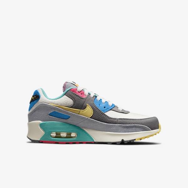 Nike Air Max 90 Older Kids' Sneakers Grey / Pink | NK571FQB