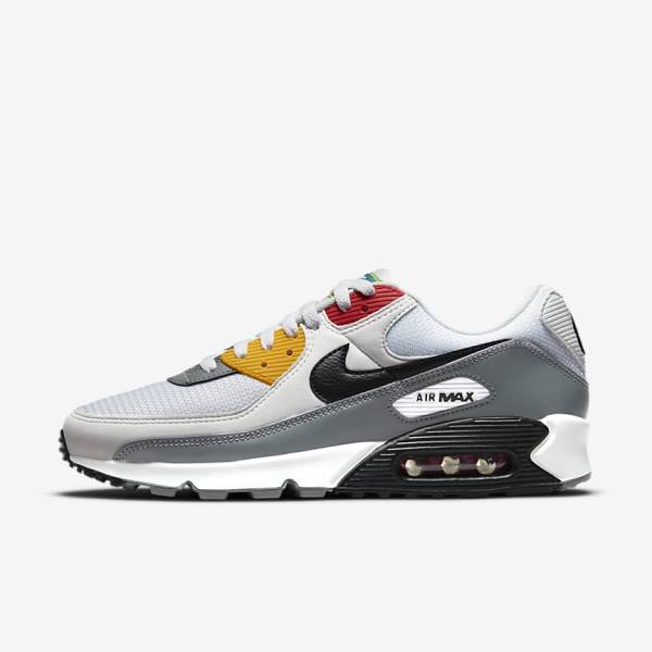 Nike Air Max 90 Premium Men\'s Sneakers White / Grey / Black | NK962EFY