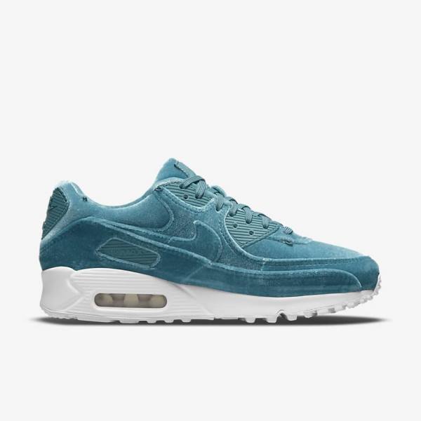 Nike Air Max 90 Premium Women's Sneakers Grey Green / Metal Silver / White / Grey Green | NK356NOR