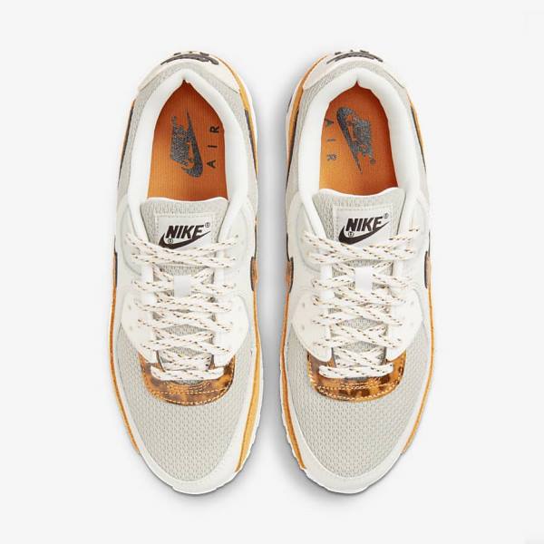 Nike Air Max 90 Women's Sneakers Brown / Light Beige / Yellow | NK409AJV