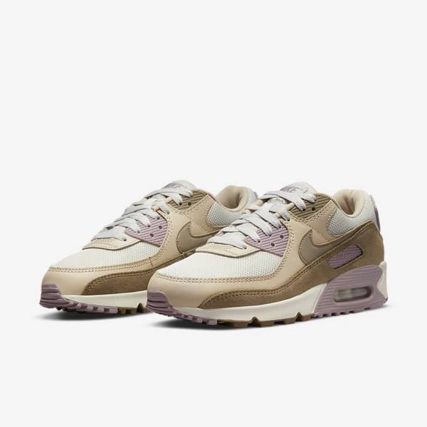 Nike Air Max 90 Women's Sneakers Brown / Light Purple / Khaki | NK948GAX