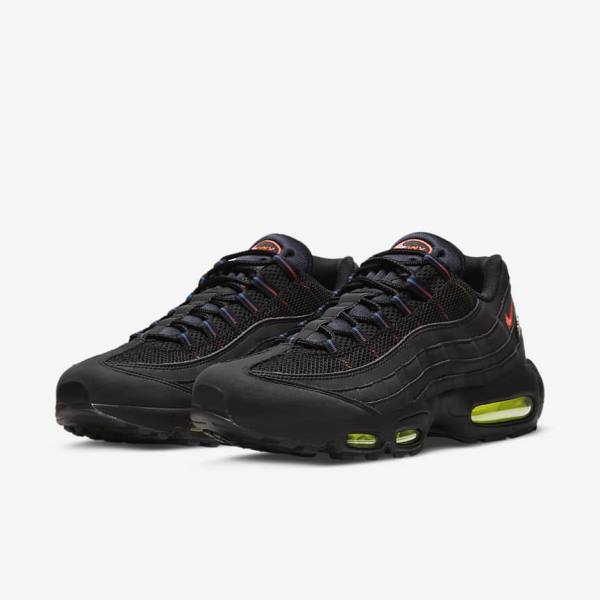 Nike Air Max 95 Men's Sneakers Black / Blue / Light Red | NK728ZKP