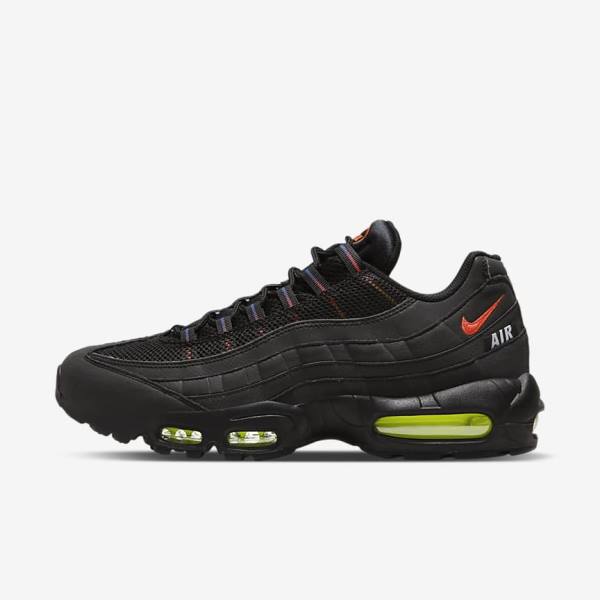 Nike Air Max 95 Men\'s Sneakers Black / Blue / Light Red | NK728ZKP