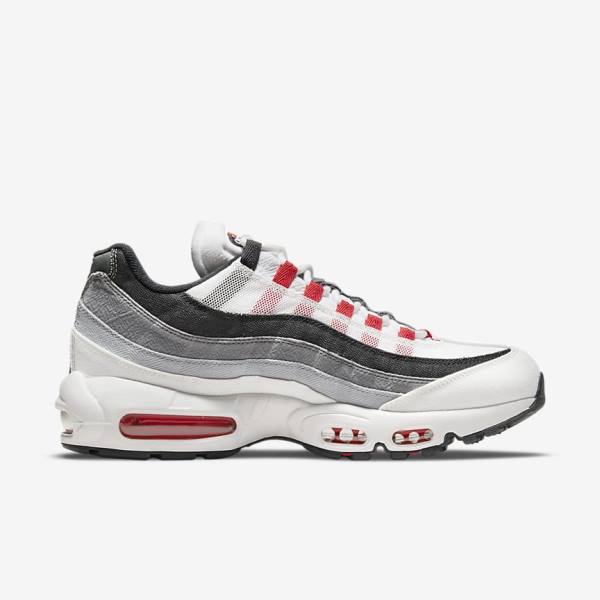 Nike Air Max 95 Men's Sneakers White / Light Grey / Red | NK918HUQ