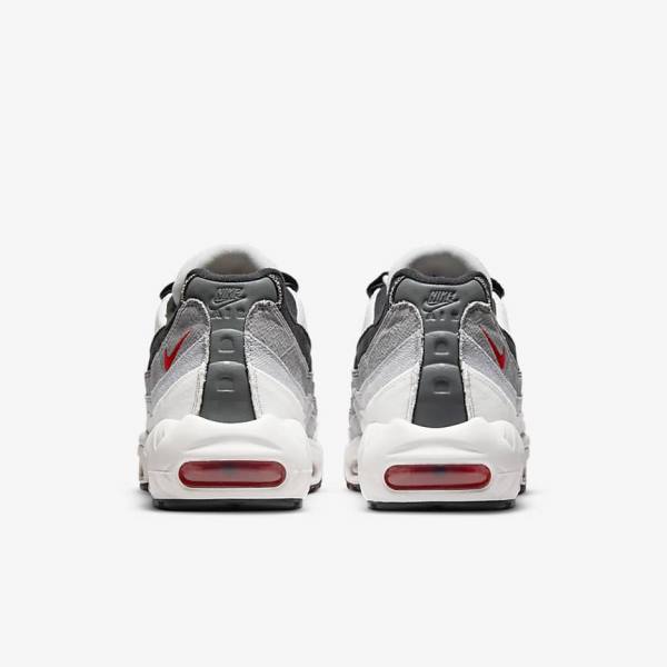 Nike Air Max 95 Men's Sneakers White / Light Grey / Red | NK918HUQ