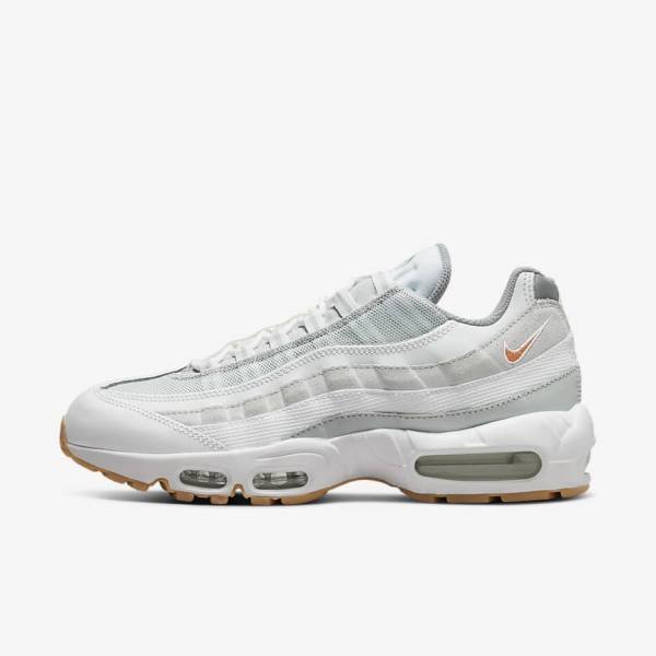 Nike Air Max 95 Men\'s Sneakers White / Platinum / Grey / Yellow | NK475FHP