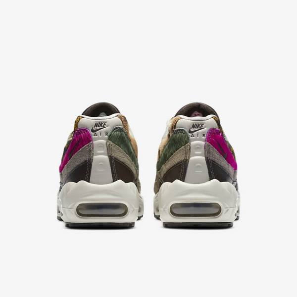 Nike Air Max 95 Premium Women's Sneakers Light Beige / Brown / Olive Grey / White | NK284SYF