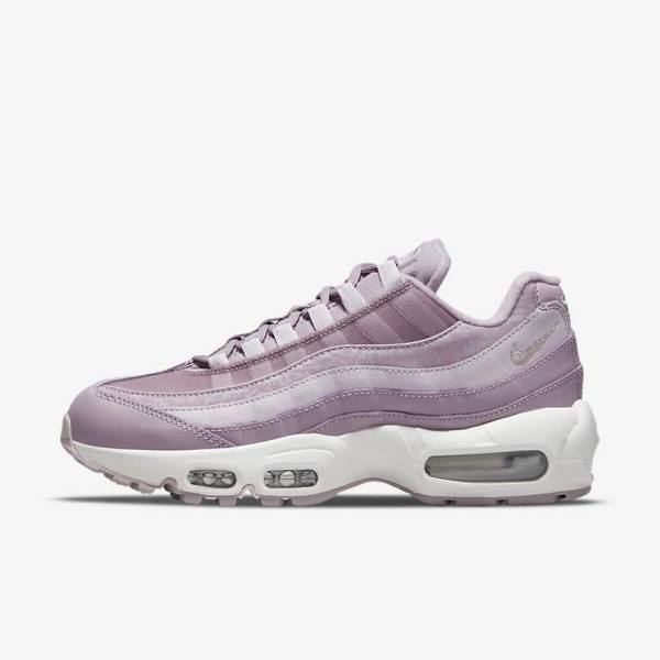 Nike Air Max 95 Women\'s Sneakers Purple / White / Metal Silver | NK218QYP