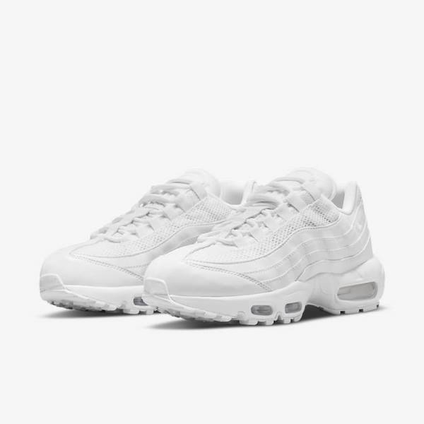 Nike Air Max 95 Women's Sneakers White / Metal Silver / White | NK261SLR