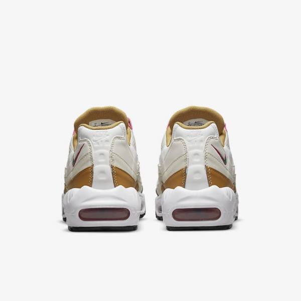 Nike Air Max 95 Women's Sneakers White / Brown / Green | NK850EUM