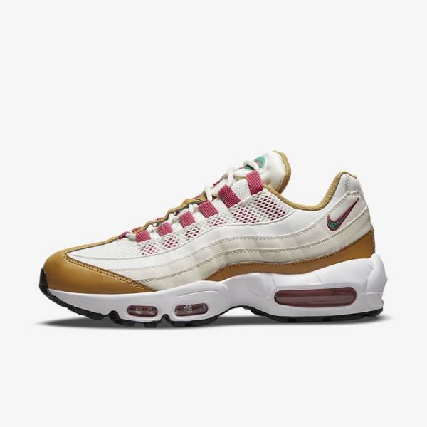 Nike Air Max 95 Women\'s Sneakers White / Brown / Green | NK850EUM