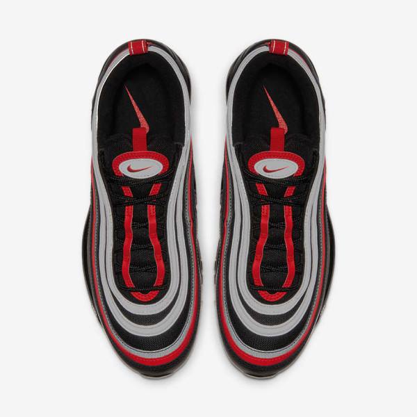 Nike Air Max 97 Men's Sneakers Black / Metal Silver / Red | NK639TVE