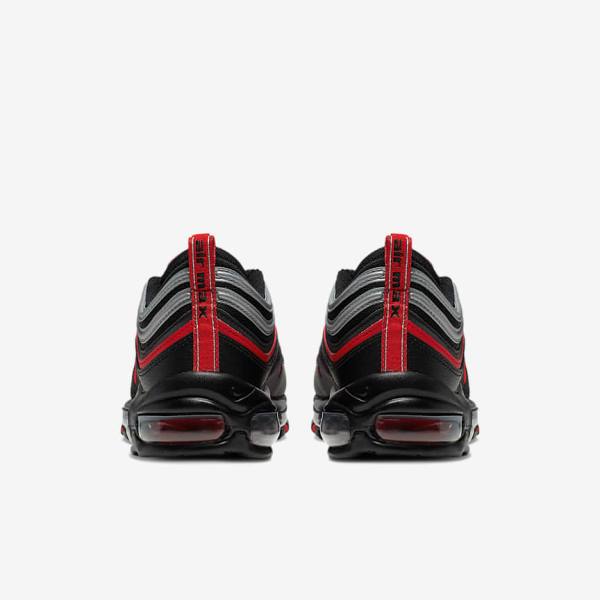 Nike Air Max 97 Men's Sneakers Black / Metal Silver / Red | NK639TVE