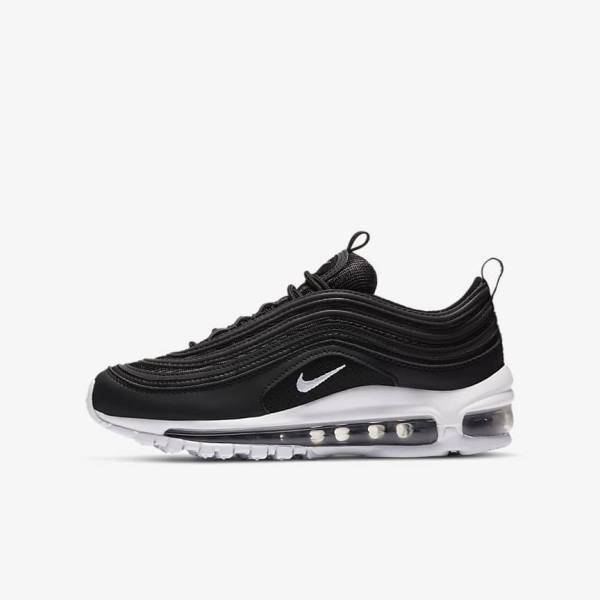 Nike Air Max 97 Older Kids\' Sneakers Black / White | NK405RLN