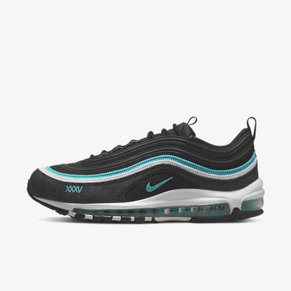 Nike Air Max 97 SE Men\'s Sneakers Black / White / Turquoise | NK645VSY