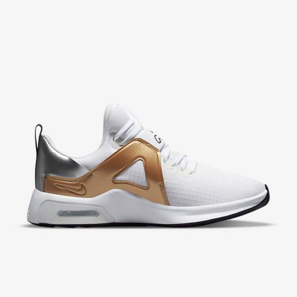 Nike Air Max Bella TR 5 Women's Training Shoes White / Metal Silver / Metal Gold / Black | NK574ALQ