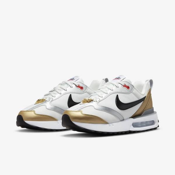 Nike Air Max Dawn SE Women's Sneakers White / Metal Gold / Silver / Black | NK654NOF