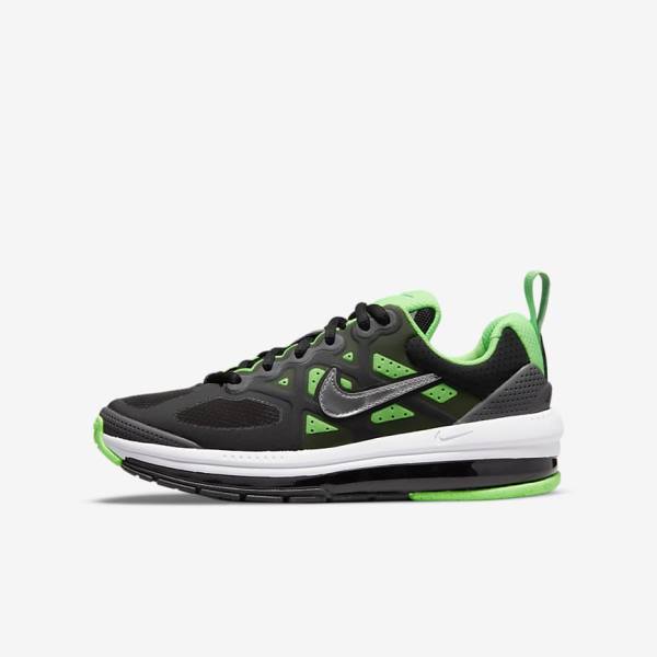 Nike Air Max Genome Older Kids\' Sneakers Black / Grey / Green | NK924IVT