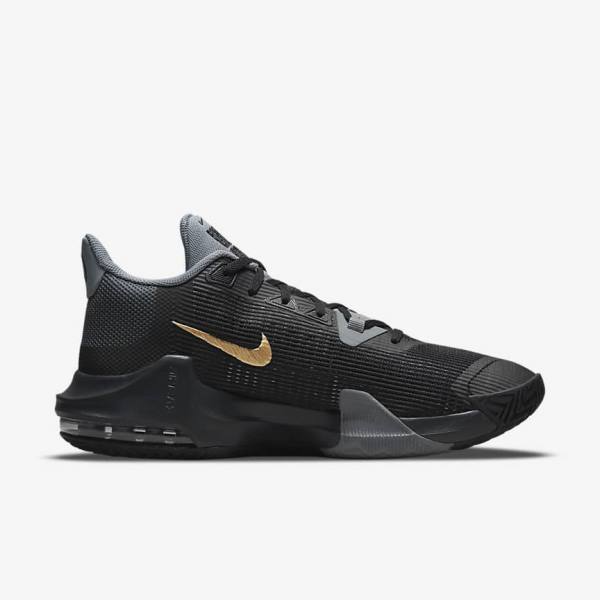 Nike Air Max Impact 3 Men's Basketball Shoes Black / Grey / Dark Grey / Metal Gold | NK401SYI