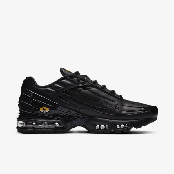 Nike Air Max Plus 3 Leather Men's Sneakers Black / Dark Grey | NK396XQL