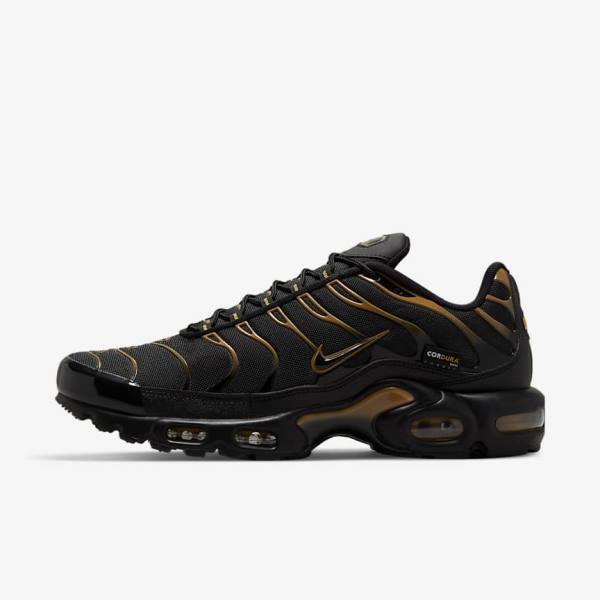 Nike Air Max Plus Men\'s Sneakers Black / Brown / Gold | NK035GBC