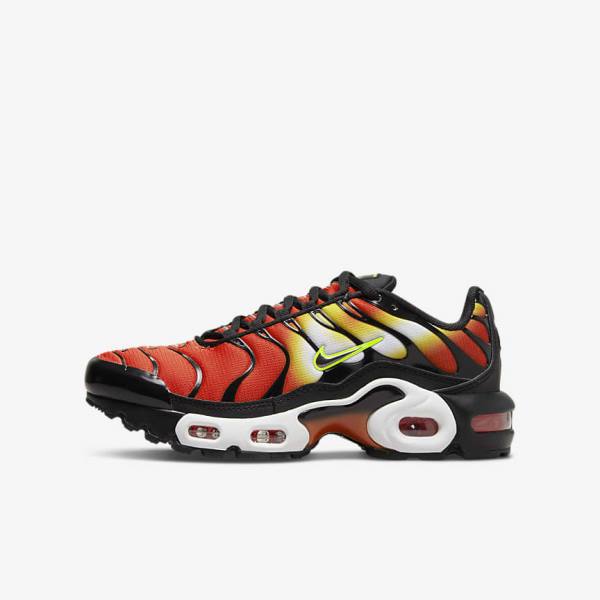 Nike Air Max Plus Older Kids\' Sneakers Orange / Gold / Black | NK713EVD