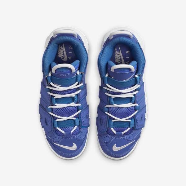 Nike Air More Uptempo Older Kids' Basketball Shoes Blue / White | NK643RLJ