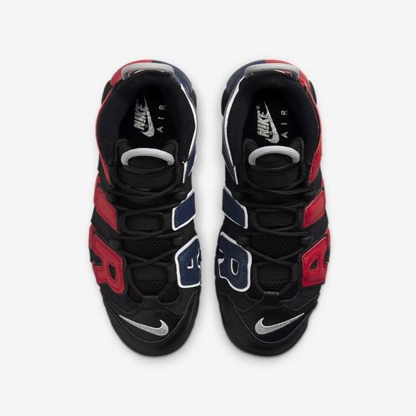 Nike Air More Uptempo Older Kids' Sneakers Black / Navy / White / Red | NK289KTA