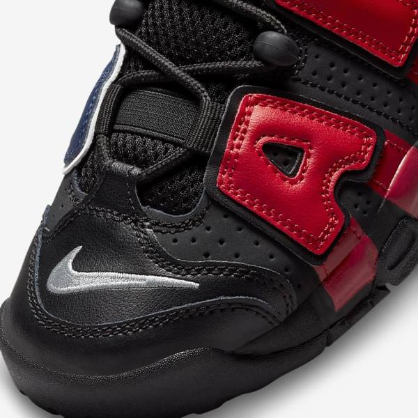 Nike Air More Uptempo Older Kids' Sneakers Black / Navy / White / Red | NK289KTA