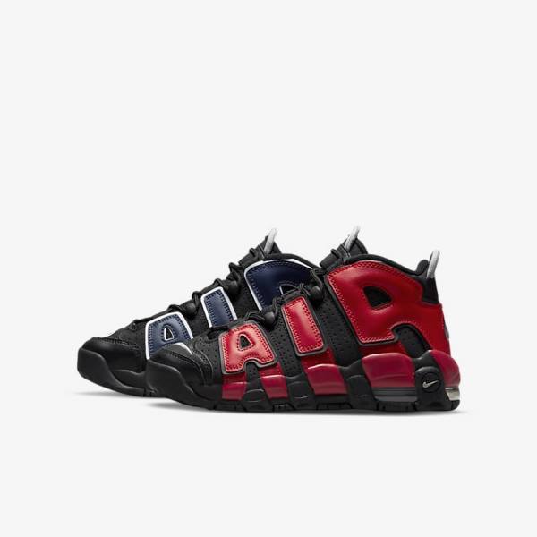 Nike Air More Uptempo Older Kids\' Sneakers Black / Navy / White / Red | NK289KTA