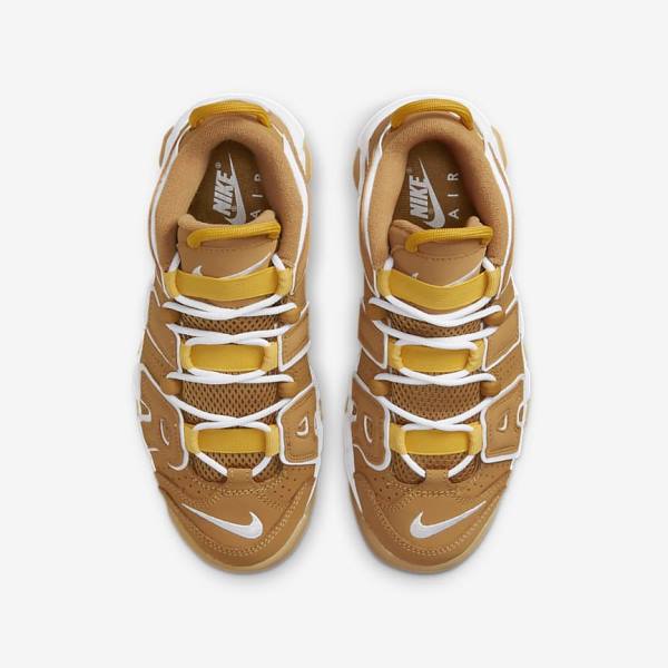 Nike Air More Uptempo Older Kids' Sneakers Brown / Light Brown / White | NK745UWP