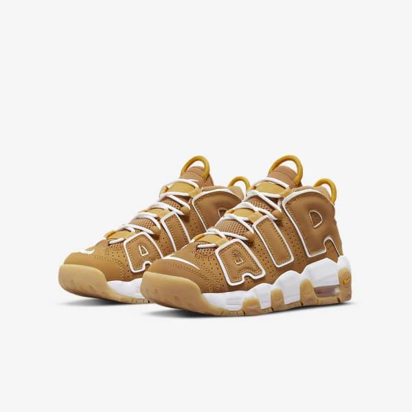 Nike Air More Uptempo Older Kids' Sneakers Brown / Light Brown / White | NK745UWP