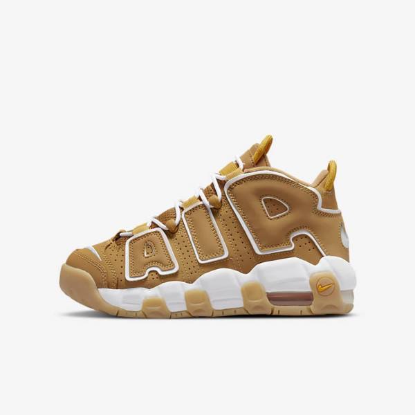 Nike Air More Uptempo Older Kids\' Sneakers Brown / Light Brown / White | NK745UWP