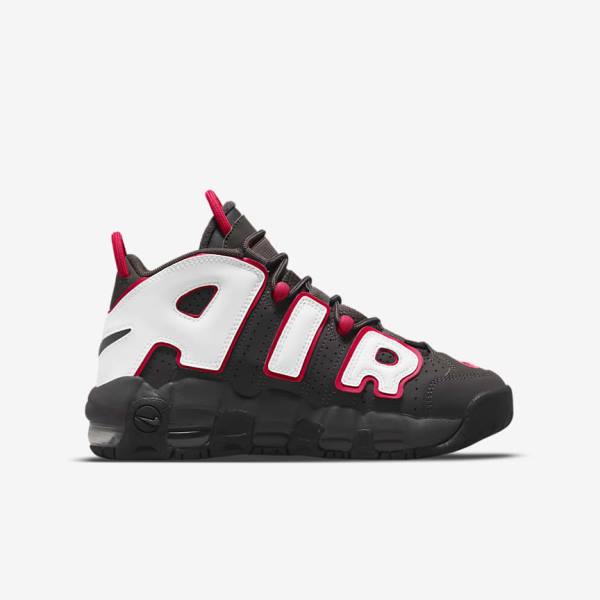 Nike Air More Uptempo Older Kids' Sneakers Grey / Black / Red / White | NK804VDF