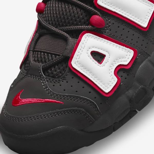 Nike Air More Uptempo Older Kids' Sneakers Grey / Black / Red / White | NK804VDF