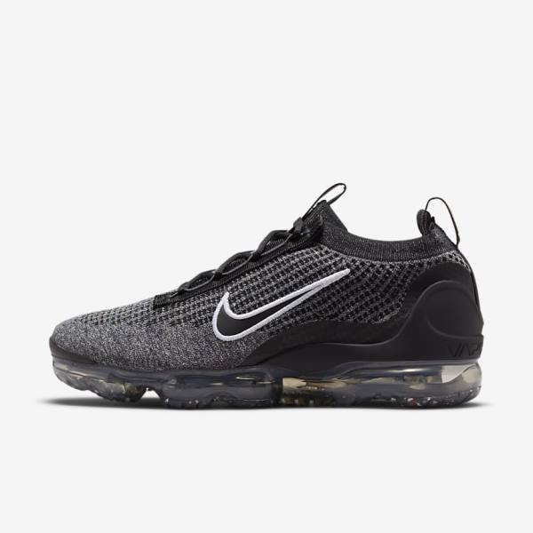 Nike Air VaporMax 2021 FK Men\'s Sneakers Black / White / Dark Grey / Black | NK042ESQ