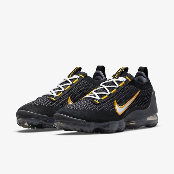 Nike Air VaporMax 2021 FK Men's Sneakers Black / Gold / Dark Grey / White | NK745DHT