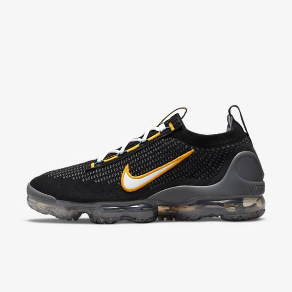 Nike Air VaporMax 2021 FK Men\'s Sneakers Black / Gold / Dark Grey / White | NK745DHT