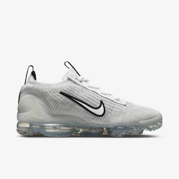 Nike Air VaporMax 2021 FK Men's Sneakers White / Black / Metal Silver | NK792DRZ