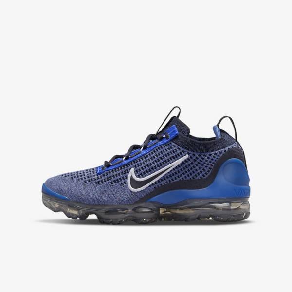 Nike Air VaporMax 2021 FK Older Kids\' Sneakers Royal / White / Dark Grey / Black | NK508KDL