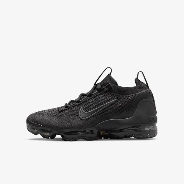 Nike Air VaporMax 2021 FK Older Kids\' Sneakers Black / Dark Grey | NK830UDQ