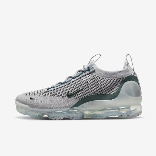 Nike Air VaporMax 2021 FK SE Men\'s Sneakers Light Beige / Metal Silver / Dark Turquoise | NK781EYG